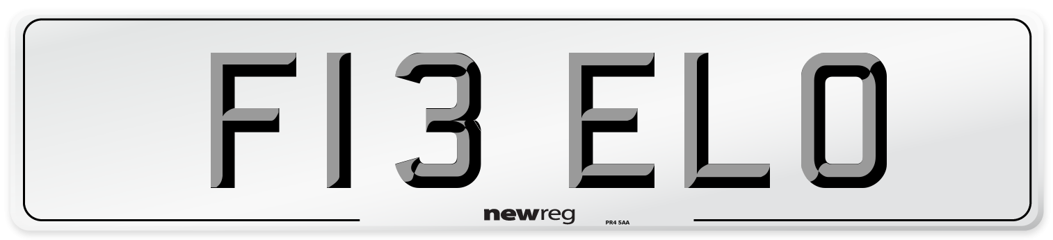 F13 ELO Number Plate from New Reg
